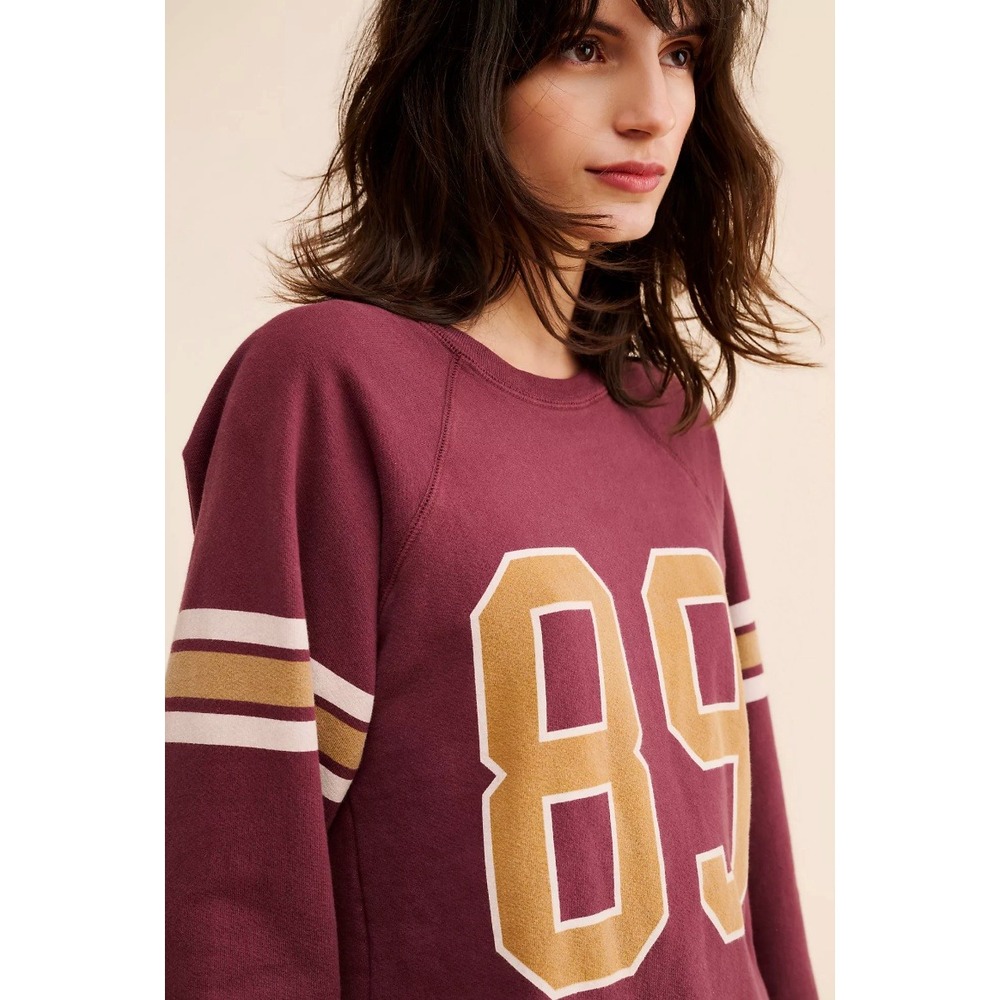 Original RetroBrand‎ Anthropologie Varsity Sweatshirt Small Red Collegiate Crop - Picture 11 of 12